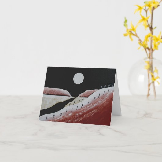 Wüste Südwestkaktus Folk Art Weihnachten Karte (Gelbe Blume)