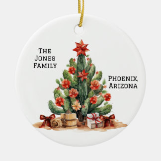 Wüste/Südwestkaktus Personalisierter Weihnachtsbau Keramik Ornament