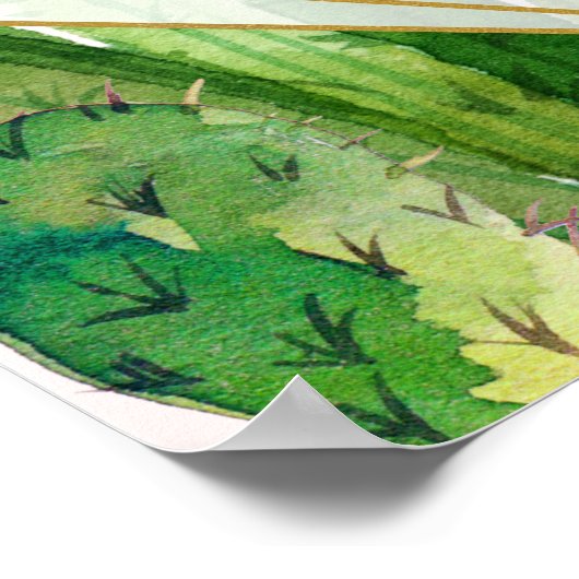 Wüste Sukkulent Custom Wedding Poster (Ecke)