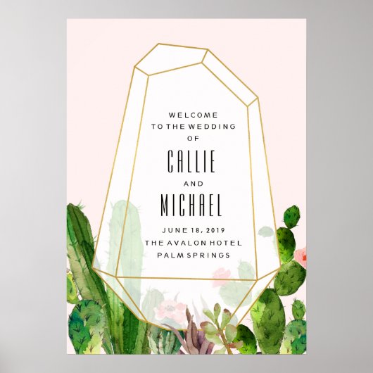 Wüste Sukkulent Custom Wedding Poster (Vorne)
