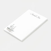 Wüste Sukkulent Simple Cactus Schwarz-weiß Post-it Klebezettel (angewinkelt)