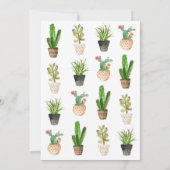 Wüste Sukkulente Brautdusche Einladung - Rosa (Rückseite)