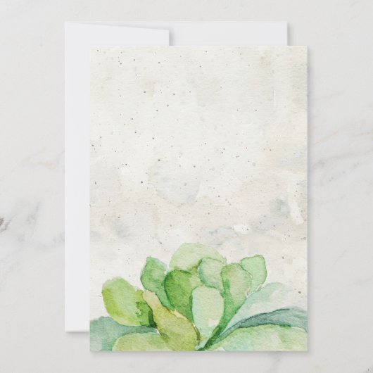 Wüste Sukkulente Brautdusche Einladung - Stein (Rückseite)