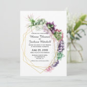 Wüste Sukkulente Einladung zur Hochzeit (Stehend Vorderseite)