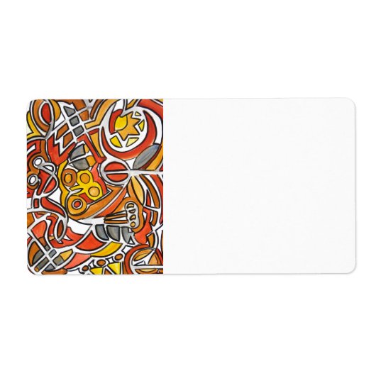 Wüste Sun-Hand bemalt Abstrakte geometrische Kunst (Vorne)