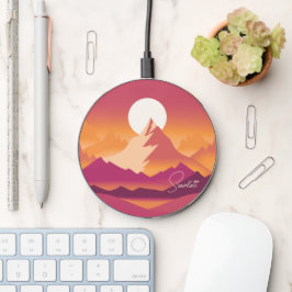 Wüste Sun Mountain Peaks Landschaftsbild Illustrat