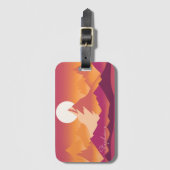 Wüste Sun Mountain Peaks Landschaftsbild Illustrat Gepäckanhänger (Vorderseite Vertikal)