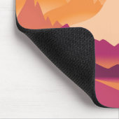 Wüste Sun Mountain Peaks Landschaftsbild Illustrat Mousepad (Ecke)