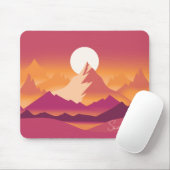 Wüste Sun Mountain Peaks Landschaftsbild Illustrat Mousepad (Mit Mouse)