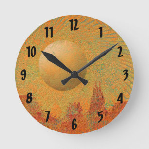 Wüste Sun Runde Wanduhr