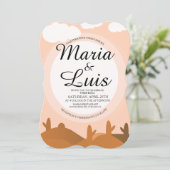 Wüste Sunrise Cactus Shadows Wedding Einladungen (Stehend Vorderseite)