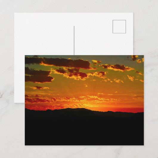 Wüste Sunrise Postkarte (Vorne/Hinten)