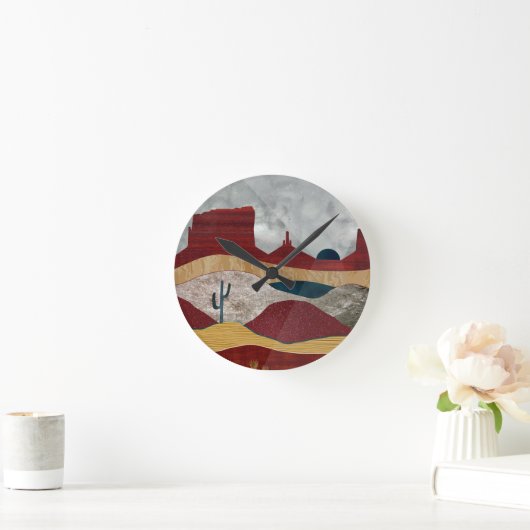 Wüste Sunrise Runde Wanduhr (Zuhause)