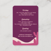 Wüste Sunset Bachelorette Einlage Visitenkarte (Rückseite)