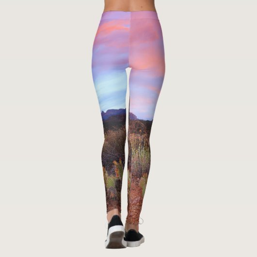 Wüste Sunset Cactus Landschaft Leggings (Rückseite)