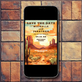 Wüste Sunset, Cactus Southwestern Foto Wedding Save The Date