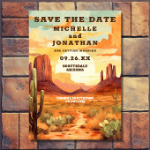 Wüste Sunset, Cactus Southwestern Foto Wedding Save The Date