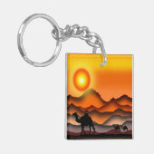 Wüste Sunset Camel Schlüsselanhänger (Vorderseite links)