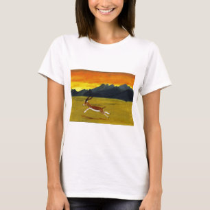 Wüste Sunset Gazelle Wildlife Art T-Shirt
