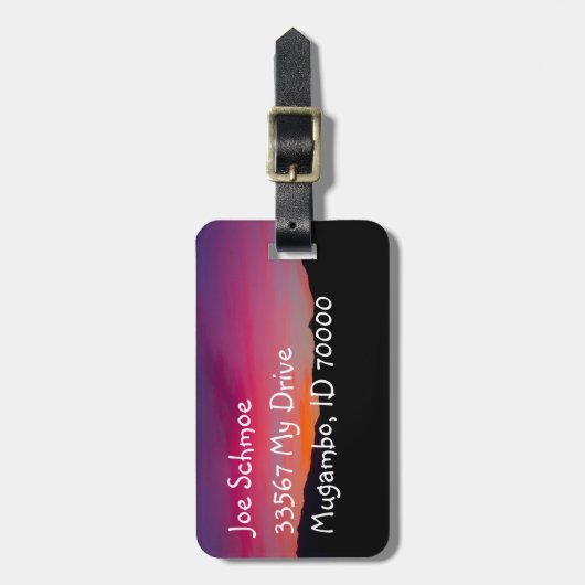 Wüste Sunset Gepäckanhänger (Vorderseite vertikal)