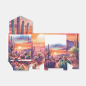 Wüste Sunset Glow Wasserfarbe Südwestliche Hochzei Geschenkschachtel (Ungefaltet)