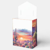 Wüste Sunset Glow Wasserfarbe Südwestliche Hochzei Geschenkschachtel (Geöffnet)
