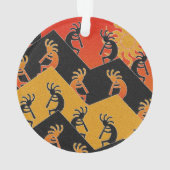 Wüste Sunset Kokopelli Südwestweihnachtliche Weihn Ornament (Rückseite)