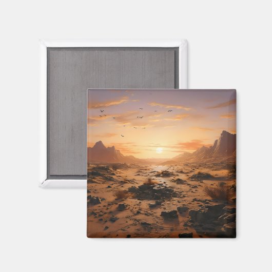 Wüste Sunset Magnet (Vorderseite/Rückseite)