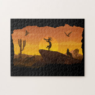 Wüste Sunset Nature Kokopelli Jigsaw Puzzle