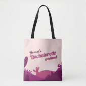 Wüste Sunset Pinks Bachelorette Wochenende Tote Ta Tasche (Vorderseite)