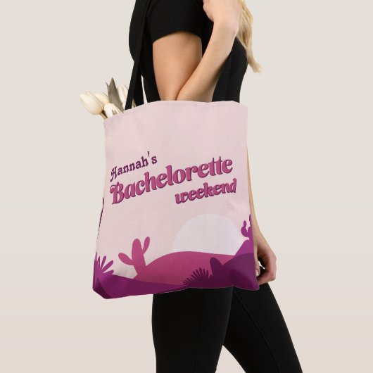 Wüste Sunset Pinks Bachelorette Wochenende Tote Ta Tasche (Von Nahem)