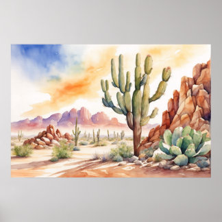 Wüste Sunset Poster