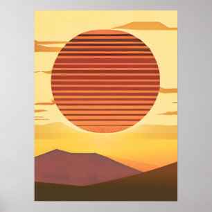 Wüste Sunset Rust Orange und Brown Poster