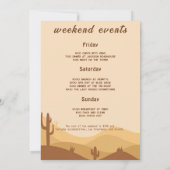 Wüste Sunset Scottsdale Bachelorette Itinerary im Einladung (Rückseite)