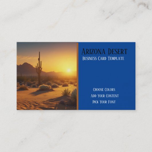 Wüste Sunset Southwestern Business Card Visitenkarte (Vorderseite)