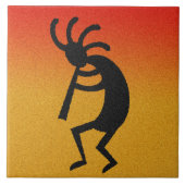 Wüste Sunset Southwestern Kokopelli Keramik Tile Fliese (Vorderseite)
