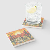 Wüste Sunset Stone Untersetzer (Seitenansicht)