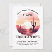 Wüste Sunset Watercolor Western Bachelorette Einladung (Vorderseite)