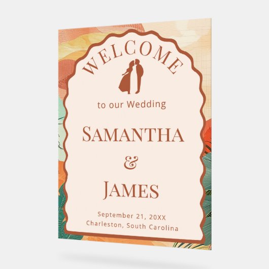 Wüste Terracotta Arch Welcome Board Acrylschild (Winkel)