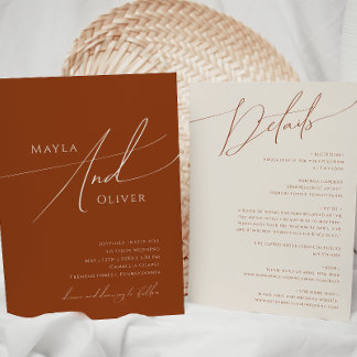 Wüste | Terracotta auf einer Hochzeit Einladung