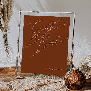 Wüste Terracotta Guest Book Sign Poster