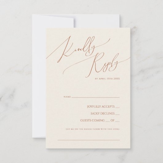 Wüste Terracotta Song Request RSVP Card (Vorderseite)