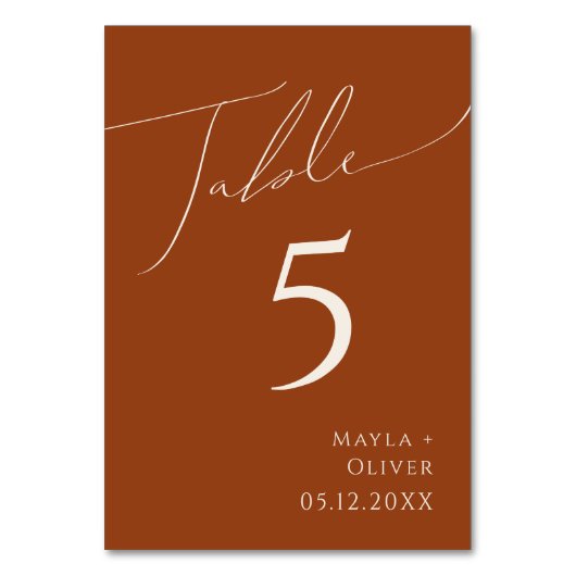 Wüste | Terracotta-Tischnummer Tischnummer (Vorderseite)