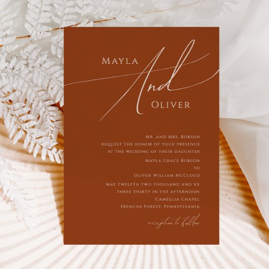 Wüste | Terracotta Traditionelle Hochzeit Einladung