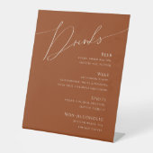 Wüste | Terracotta Wedding Drinks Menu Sockelschild (Vorderseite)