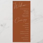 Wüste | Terracotta Wedding Program Programm (Vorderseite)