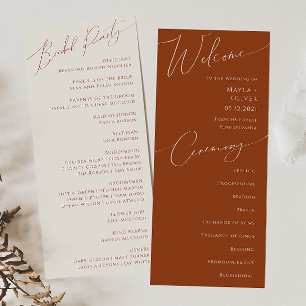 Wüste Terracotta Wedding Program Programm