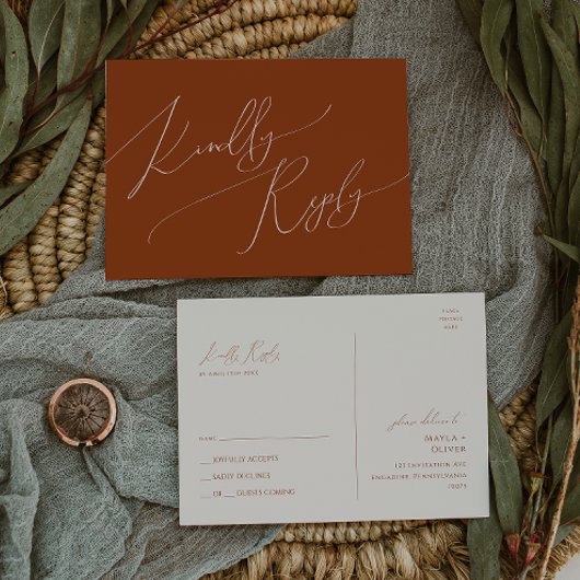 Wüste | Terracotta Wedding RSVP Postkarte