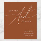 Wüste | Terracotta Wedding Wine Label Weinetikett (Einzelnes Label)