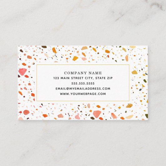 Wüste Terrazzo Muster Beruflich Visitenkarte (Rückseite)